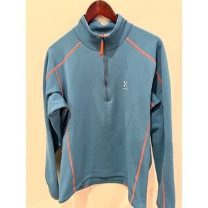 Haglofs Heron Top Men Blue Half Zip Fleece Pullover 603455‎ Size Large EUC